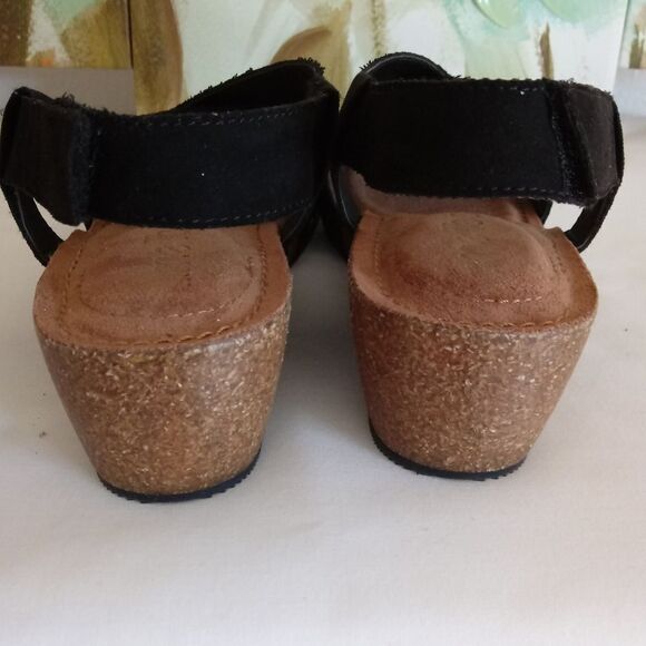NEW Me Too Textile&Cork Low High Platform Sandals - Picture 7 of 8